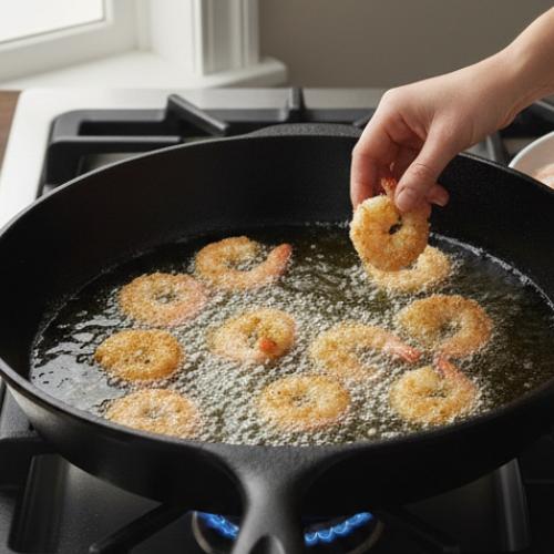 Step 5: Batter and Fry the Shrimp