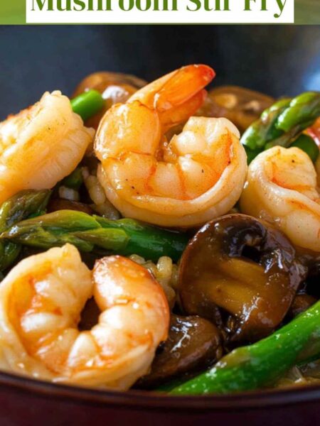 Shrimp Asparagus Mushroom Stir Fry