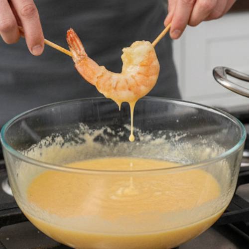 Step 4: Dip the Shrimp Step 4: Dip the Shrimp