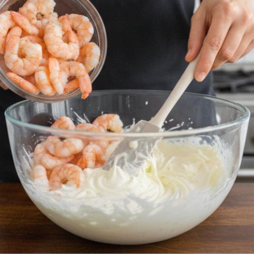 Step 4: Fold in Shrimp Step 4: Fold in Shrimp