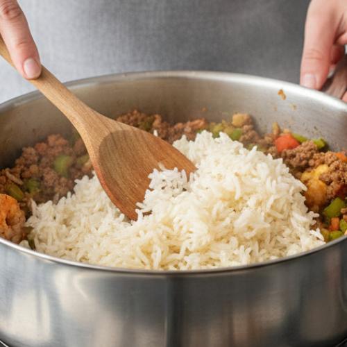 Step 7: Combine with Rice Step 7: Combine with Rice