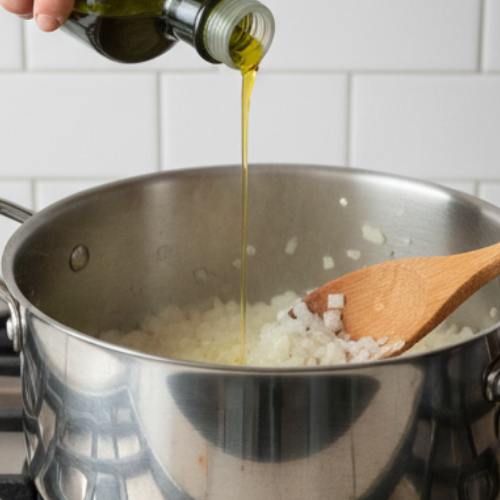 Step 2: Heat the Olive Oil Step 2: Heat the Olive Oil
