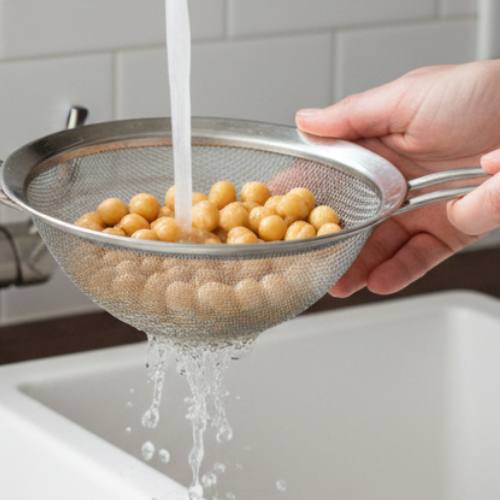Step 3: Drain the Chickpeas