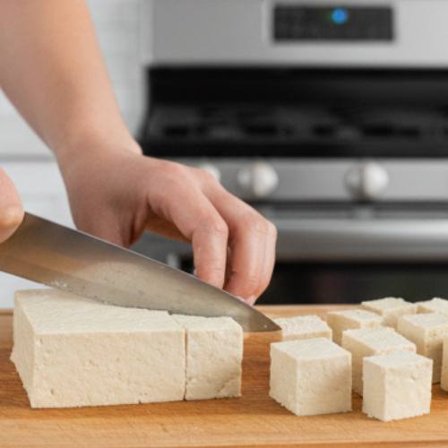 Step 2: Cut the Tofu Step 2: Cut the Tofu
