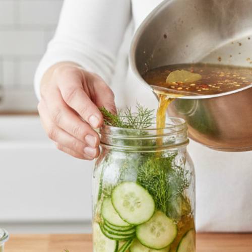 Step 3: Combine Cucumbers and Brine Step 3: Combine Cucumbers and Brine