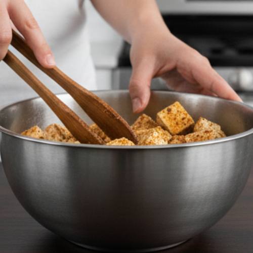 Step 4: Coat with Tapioca Starch Step 4: Coat with Tapioca Starch