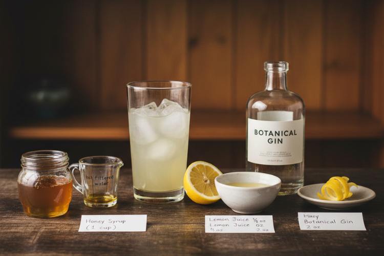 Ingredients for Bees Knees Cocktail Recipe