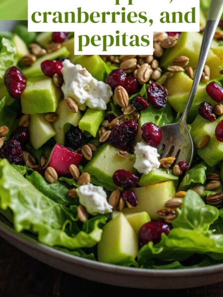 Favourite Green Salad with apples, cranberries, and pepitas