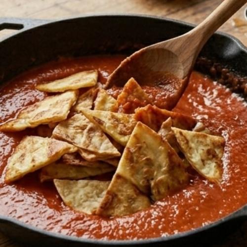 Step 5: Combine Tortillas and Sauce