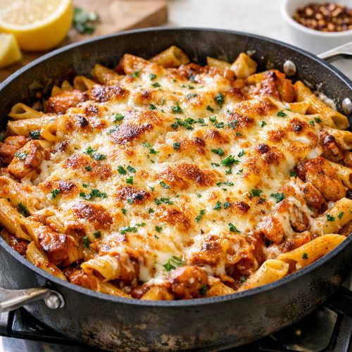BBQ Chicken Pasta Recipe 10 Step 8: Add Cheese and Broil (Create a Golden Crust)