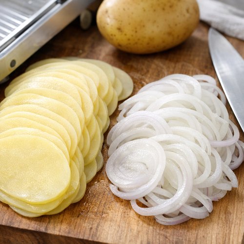 Step 2: Slice Your Potatoes and Onions with Precision