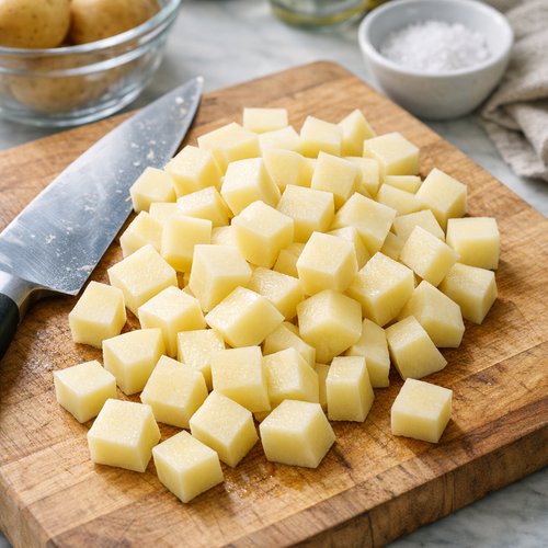 Cheese And Onion Pasty Recipe 3 Step 1: Prep and Start Your Potatoes