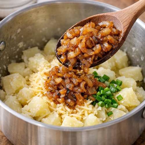 Cheese And Onion Pasty Recipe 6 Step 4: Combine and Cool Your Filling