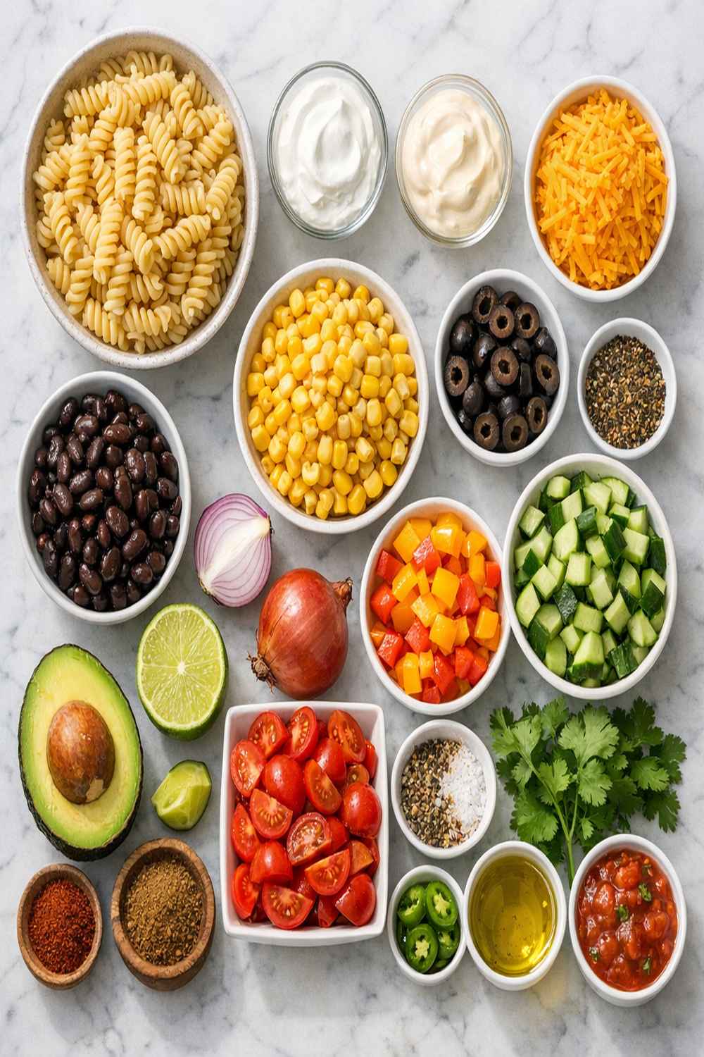 Cold Mexican Pasta Salad Recipe 2 Cold Mexican Pasta Salad Recipe ingredients